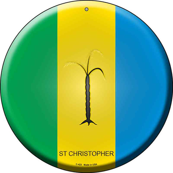 St Christopher  Novelty Metal Circular Sign C-423