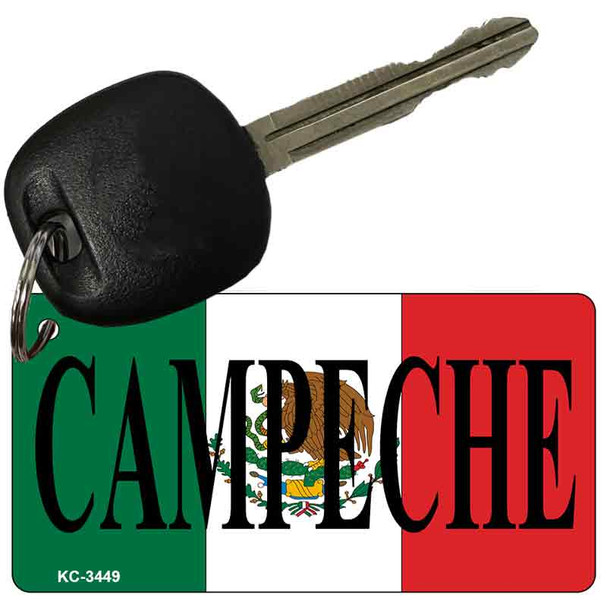 Campeche On Flag Novelty Aluminum Key Chain KC-3449