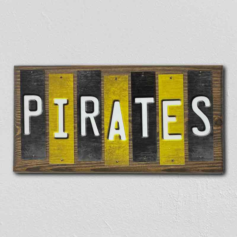 Pirates Team Colors Baseball Fun Strips Novelty Wood Sign WS-644
