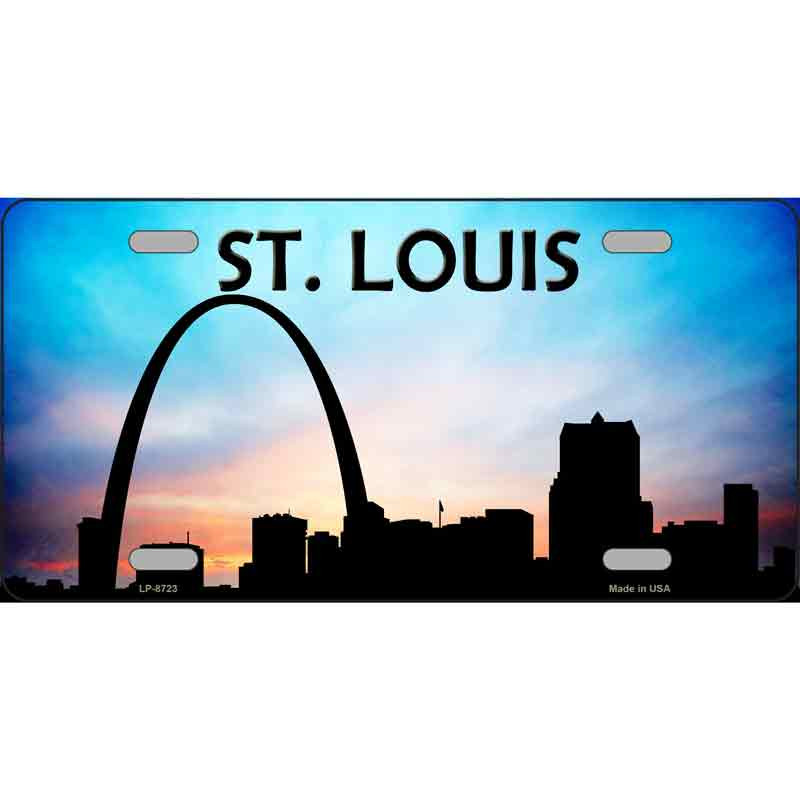 St Louis Silhouette Metal Novelty License Plate