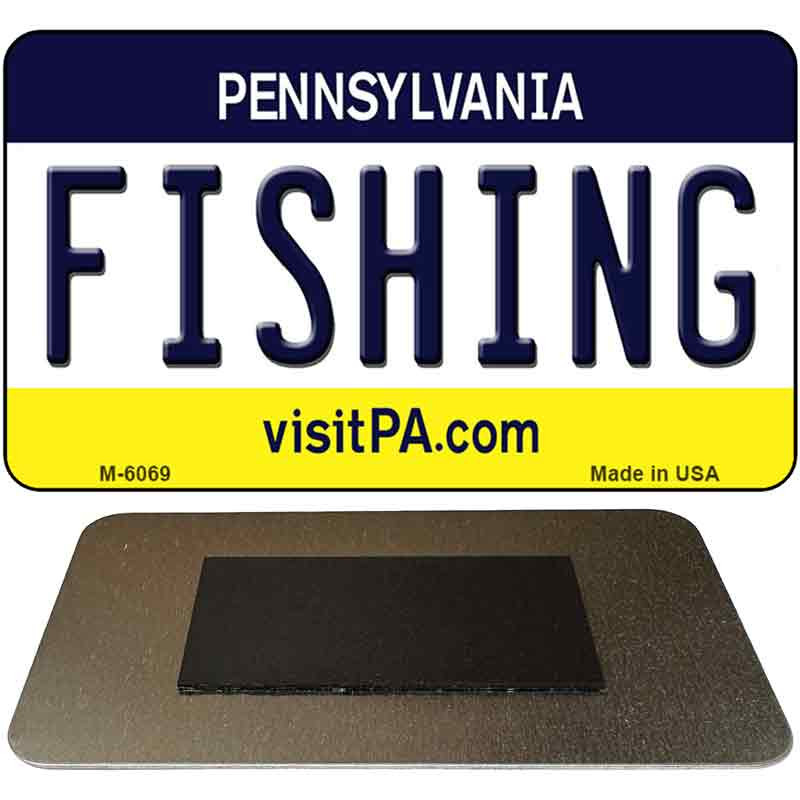 Fishing Pennsylvania State License Plate Tag Magnet M-6069