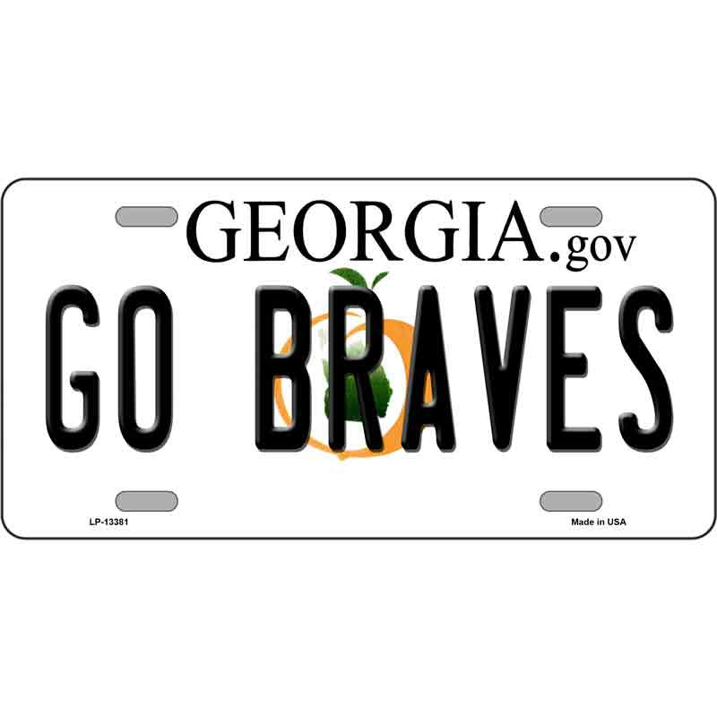 Go Braves Novelty Metal License Plate Tag