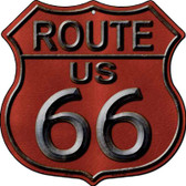 Route 66 Red Metal Novelty Highway Shield Sign