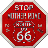 Route 66 Mother Road Metal Novelty Stop Sign