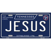 Jesus Tennessee Blue Novelty Metal License Plate Tag