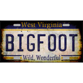 Bigfoot West Virginia Novelty Metal License Plate Tag