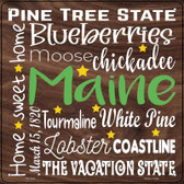 Maine Motto Novelty Metal Square Sign