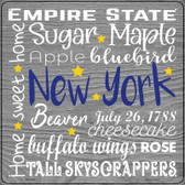 New York Motto Novelty Metal Square Sign