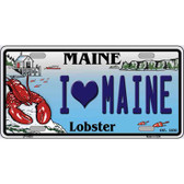 I Heart Maine Lobster Novelty Metal License Plate