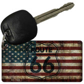 Route 66 American Flag Transparent Novelty Aluminum Key Chain KC-7858