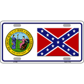 Confederate Flag North Carolina Seal Novelty Metal License Plate