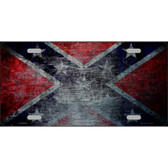 Confederate Flag Scratched Novelty Metal License Plate