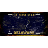 Delaware State Rusty Novelty Metal License Plate
