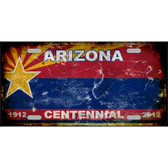 Arizona Centennial State Rusty Novelty Metal License Plate