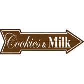 Cookies Milk Novelty Metal Arrow Sign