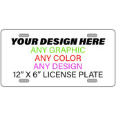 Personalized Custom Novelty Aluminum License Plate Tag | 12" x 6" Automotive STANDARD SIZE (CUSTOMALP)