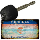 Michigan Rusty State Novelty Metal Key Chain KC-8516