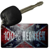 100% Redneck Confederate Novelty Aluminum Key Chain KC-8109