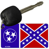 Confederate Flag Tennessee Novelty Aluminum Key Chain KC-8536