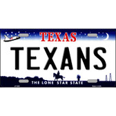Texans Texas State Novelty Metal License Plate