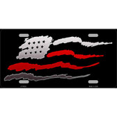 American Flag Thin Red Line Metal Novelty License Plate