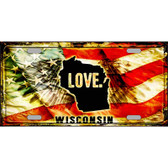 Wisconsin Love Metal Novelty License Plate