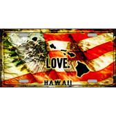 Hawaii Love Metal Novelty License Plate