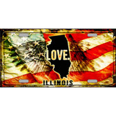 Illinois Love Metal Novelty License Plate