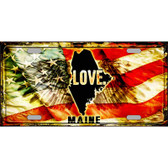 Maine Love Metal Novelty License Plate