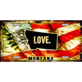 Montana Love Metal Novelty License Plate