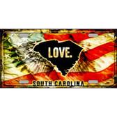 South Carolina Love Metal Novelty License Plate