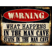 In The Man Cave Metal Novelty Parking Sign