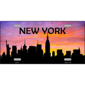 New York Silhouette Metal Novelty License Plate