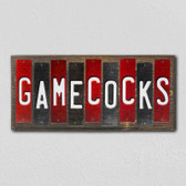 Gamecocks Team Colors College Fun Strips Novelty Wood Sign WS-886