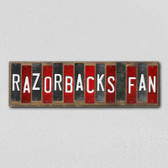 Razorbacks Team Colors College Fun Strips Novelty Wood Sign WS-929