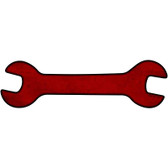 Red Oil Rubbed Novelty Metal Wrench Sign