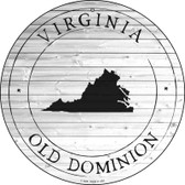 Virginia Old Dominion Novelty Metal Circle Sign C-1836