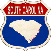 South Carolina Silhouette Novelty Metal Highway Shield Sign