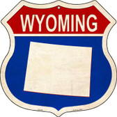 Wyoming Silhouette Novelty Metal Highway Shield Sign