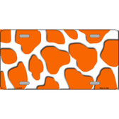 Orange White Giraffe Metal Novelty License Plate