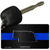 Nebraska Thin Blue Line Novelty Metal Key Chain KC-8909