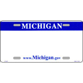 Michigan Blue Blank Novelty Metal License Plate