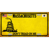 Massachusetts Dont Tread On Me Metal Novelty License Plate