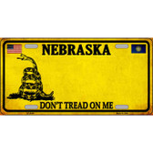 Nebraska Dont Tread On Me Metal Novelty License Plate
