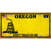 Oregon Dont Tread On Me Metal Novelty License Plate