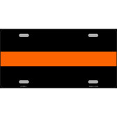 Thin Orange Line Novelty Metal License Plate
