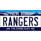 Rangers New York State Metal License Plate