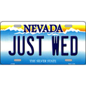 Just Wed Nevada Novelty Metal License Plate