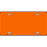 Orange Solid Metal Novelty License Plate