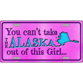 Alaska Girl Novelty Metal License Plate